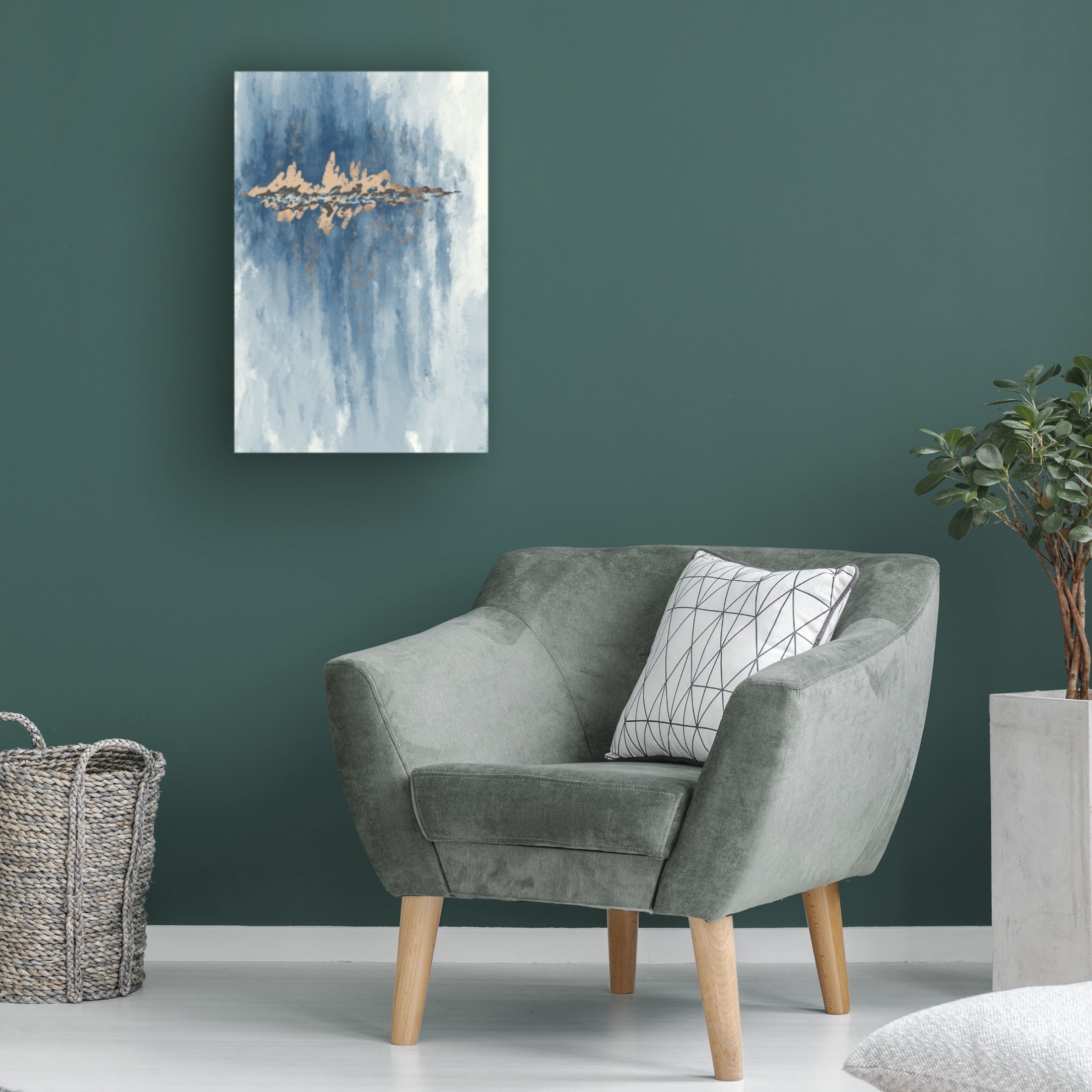 Canvas Wall Art - Line and Brush 'Horizon Reflections' Wall Art for Living Room, Bedroom, or Office Décor by Trademark Fine Art - 12 x 19 Inches