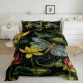 thumbnail image 2 of Erosebridal Dragonfly Lotus Bedding King Comforter Set,Mother'S Day Gifts Bedding Sets King with Comforter,Floral Decor,Reversible,Breathable,3-Piece, 2 of 7