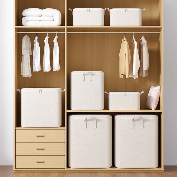 Bolsa de almacenamiento de gran capacidad con cierre con cremallera, organizador plegable de tejidos no tejidos de 50x60x70cm para colchas, ropa y artículos de temporada