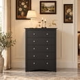 thumbnail image 4 of Homall 5 Drawer Chest for Bedroom, Modern Tall Dresser with Smooth-Gliding Drawers, Black, 4 of 7