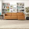 thumbnail image 3 of Ashcroft Modern Genuine Italian Leather Right-Facing Power Reclining Sofa, Tan, 3 of 6