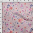 thumbnail image 3 of oneOone Organic Cotton Poplin Twill Fabric Geometric|Watercolor Leaves & Peony Floral Decor Fabric Printed BTY 42 Inch Wide, 3 of 4