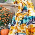 thumbnail image 2 of Fall Throw Blanket Pumpkin Blanket Thanksgiving Decor Cream Ivory Autumn Pumpkin Print on Soft Fleece Beige for Couch/Chair (60" x 50"), 2 of 5