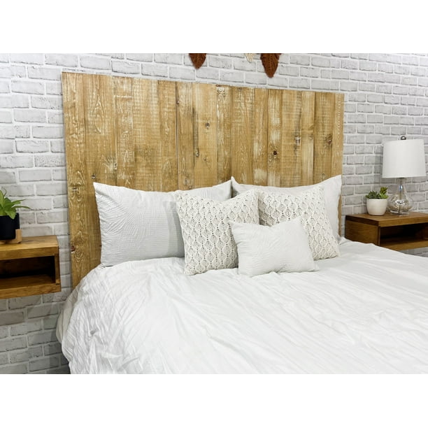 Barn Walls Boho Whitewash Headboard, Bohemian Design, Solid Wood
