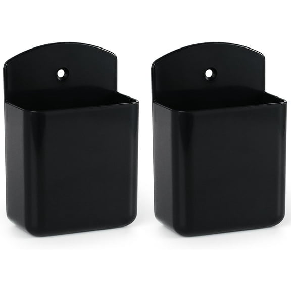 2 Pcs Remote Control Holder Wall Mount, TV Controller Holder, Self Adhesive Remote Holder, Wall Pen Holder Storage Accessories for Home Office School(Black)