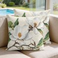 thumbnail image 2 of 16x16 Pillow Covers Set of 2, Botanical Flowers Square Throw Pillow Covers for Couch/Sofa/Living Room, Vintage Rustic White Floral Leaves Decorative Soft Pillowcases for Couch Throw Pillows, 2 of 9