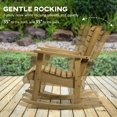 thumbnail image 4 of Solid Fir Wood Outdoor Rocking Chair with Slatted Back and Armrests, Traditional Patio Porch Rocker for Garden, Backyard or Indoor Living, Light Brown, 25.2"W x 33.9"D x 33.5"H, 4 of 7