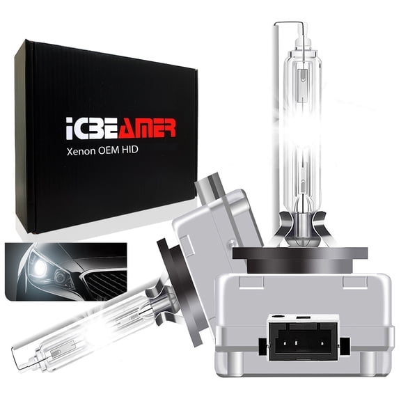 ICBEAMER 6000K D1R D1C D1S Xenon HID Direct Replacement Replace OEM FACTORY Headlight Low Beam light bulbs Diamond White