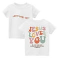 thumbnail image 2 of HAJWOH Kids Jesus Shirts Cute Jesus Love You Shirts Short Sleeve Jesus Shirt for Boys Girls Round Neck Christian Top Funny Religious Tops White 11-12 Years, 2 of 6