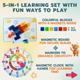 thumbnail image 3 of Juego de bloques magnéticos OLEZAR de 40 piezas con tablero y kit de matemáticas para niños de 4 a 8 años, 3 of 8