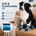 thumbnail image 6 of QZGZDS Dog Socks 4 Pack for Dogs, Anti-Slip Dog Shoes with Grippers, Adjustable Reflective Dog Booties Blue, 6 of 7
