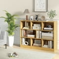 thumbnail image 2 of Patiojoy Wood Storage Cube Bookcase 3 Tier 8 Cube Open Shelf Storage Cabinet with Anti-Toppling Devices Multipurpose Bookshelf Burlywood, 2 of 9