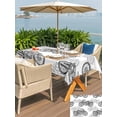 thumbnail image 5 of Outdoor Tablecloth with Umbrella Hole for Patio/Picnic/Party/Camping, Black White Motorcycles Waterproof Table Cloth Rectangle Table Cover Washable, Modern Hand-Painted Vehicles (60"x 102"), 5 of 8