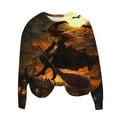 thumbnail image 5 of YUGYXL Halloween Sweatshirts for Women Witch Crewneck T Shirts Fall Cute Pumpkin Graphic Fleece Pullover Tops B Multicolor XXL, 5 of 5