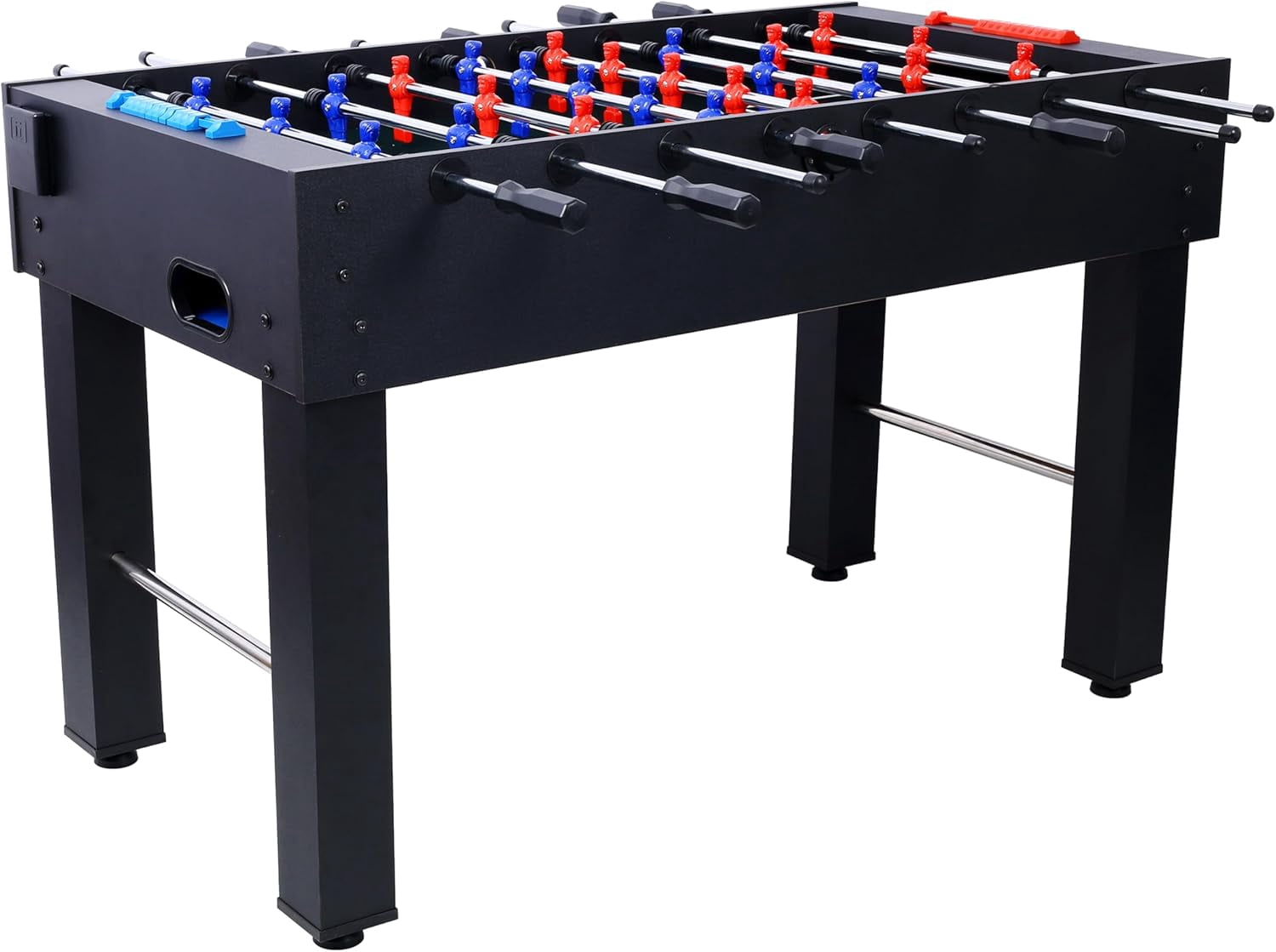 Rugerasy 54Inch Foosball Table,Soccer Game Table with Analog Scoring and Free Accessories,Competition Sized Football Arcade for Adults,Indoor Game Room Sport,Black
