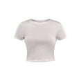 thumbnail image 5 of No Boundaries Scoop Neck Cotton Tee with Short Sleeves, Women's, 5 of 5