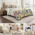 thumbnail image 6 of Queen Quilt Set 90''x96'', Colorful Flowers Lightweight Bedspread Coverlet Set with 2 Pillow Shams, Spring Botanical Wild Florals Herbs Breathable All Season Quilt Bedding for Bedroom/Guest Room, 6 of 9