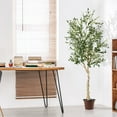 thumbnail image 2 of Gymax Artificial Olive Tree 6 FT Tall Faux Olive Plants for Indoor and Outdoor, 2 of 9
