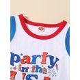 thumbnail image 4 of 4th of July Infant Clothes Suits Toddler Boy White Sleeveless Letter Print Vest + Checkerboard Drawstring Shorts 2Pcs Sets, 4 of 9