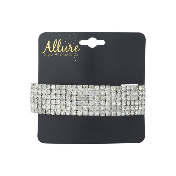 Allure Rhinestone Barrette, 6 Row