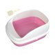 thumbnail image 2 of Caja de arena para gatos abierta, caja de arena elevada, contenedor de arena para gatos, caja de arena para mascotas, Rosa Grande, 2 of 9