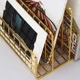 thumbnail image 4 of Xihbxyly Bandeja Metálica para Cartas, Estructura de Hierro Forjado, Acabado Dorado Brillante, Elegante Organizador de Escritorio, Gran Capacidad de Almacenamiento, Ideal para Oficina y Hogar, Diseño, 4 of 6