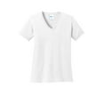 thumbnail image 5 of Port & Company LPC54V Ladies Core Cotton V-Neck Tees, White - 4XL, 5 of 6