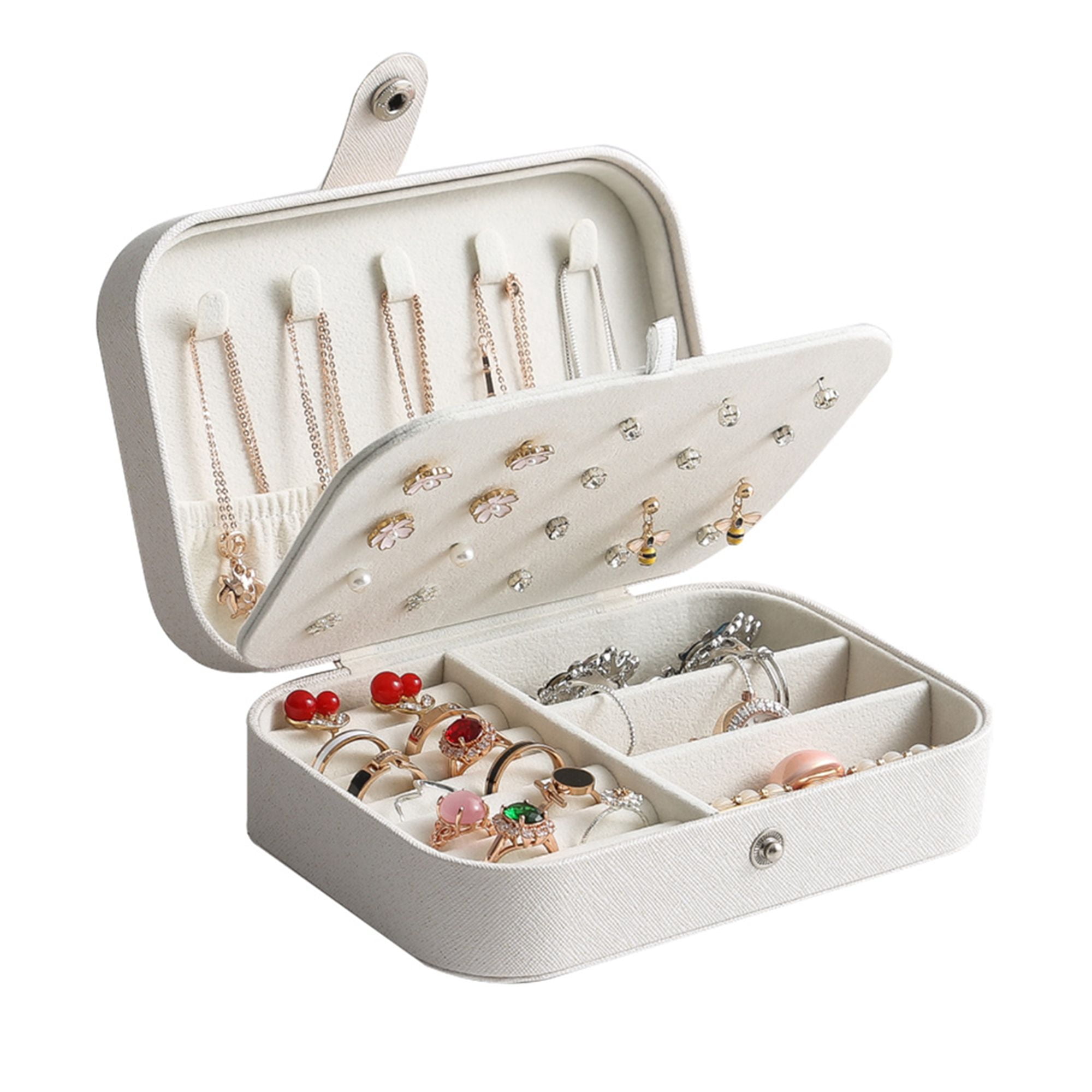 Portable Jewelry Box Organizer Single Layer Jewelery Ornaments Storage Case SW 