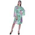 thumbnail image 3 of Moomaya Printed Womens Kimono Sleeve Robes Satin Silk Getting Ready Bridal Robe Coverup, 3 of 7