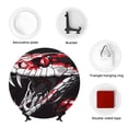 thumbnail image 4 of Balery Fierce Red Viper Graphic Art Print Bone China Decorative Plate Ceramic Dinner Plates Art Crafts with Display Stand-6in, 4 of 6