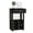 Black, variant on Bar Cart for Wine | Holds Twelve Bottles in Cubbies and Has an Open Shelf | Light Gray Particle Board Design | Overcomes Small Wine Storage Areas