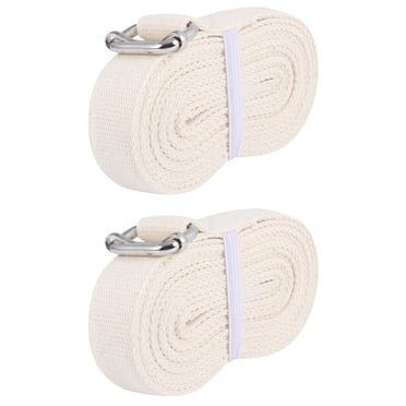 2 pcs  Yoga Stretch Belt Multifunctional Fitness Elastic Band Practical Yoga Strap for Women Men (White, 2.8 Meter)
