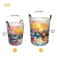 thumbnail image 3 of Fuzoiu Colorful Fishing Boats Print Circular Hamper,Laundry Basket with Handle,Collapsible Laundry,Dirty Clothes Storage Basket,for Bedroom Bathroom Dorm Living Room-, 3 of 6