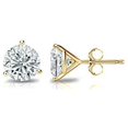 thumbnail image 2 of 14k Yellow Gold Round Lab Grown Diamond Stud Earrings (1/2cttw, E-F, SI1-SI2) 3-Prong Martini, Screw-backs by Diamond Wish, 2 of 3