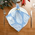 thumbnail image 5 of JSTEL Blue Abstract Leaves Doodle Cloth Napkins Set of 4, 20x20 Inch Washable and Reusable Napkin for Decoupage Dinner Party Everyday Use, 5 of 6