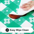 thumbnail image 4 of TRAHOO-Rectangle Picnic Table Cloth, Waterproof Elastic Fitted Outdoor Table Covers for 4 Foot Tables, Flannel Backed Plastic Vinyl Tablecloths for Camping, Dining and Indoor (30"x48", White & Green), 4 of 4