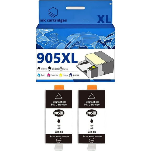 905XL 905 Ink Cartridges Compatible for HP 6950 6960 6970 Inkjet Printers, Leak-Proof Design Crisp Printing