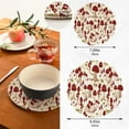 thumbnail image 3 of FREEAMG Autumn Red Mushroom Round Cotton Thread Weave Trivets for Hot Dishes Set of 2 Sizes 7 Inch & 9.5 Inch Diameter Coasters Trivet Mats Potholders Hot Pads, 3 of 7