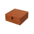 thumbnail image 3 of Contenedor de caja de almacenamiento de madera BLESIY estilo vintage con tapa y cierre frontal 23x23x10cm, 3 of 8