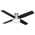 thumbnail image 5 of Hunter 52 inch Indoor Ceiling Fan with LED Light and Remote Control - Modern Ceiling Fan, Low Profile Mount, 4 Black Oak Blades, For Bedroom, Living Room, or Kitchen - Dempsey 59241, Brushed Nickel, 5 of 16