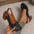 thumbnail image 6 of WRKEKC Sandals for Women Mules Peep Toe One-Strap Buckle Thick Sole Perforated Cutout Backless Chunky Heel for Summer Casual Daily Wear, 6 of 6