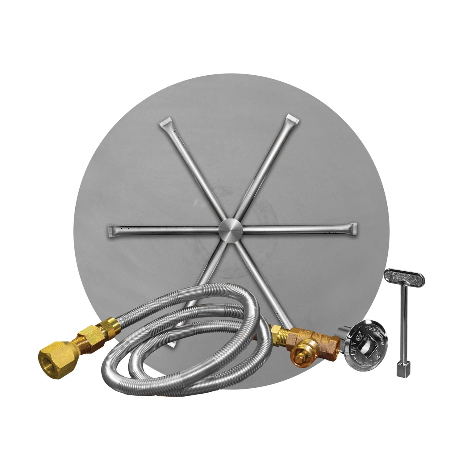 Firegear Match Light Fire Pit Burner Kit, Round Flat Pan ...