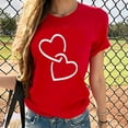 thumbnail image 2 of AOOCHASLY Valentine's Day Women's Tops, Fashion Women's Heart Print Graphic Cute Tee Shirt Funny T Shirt Tops, 2 of 8