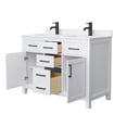 thumbnail image 3 of Wyndham Collection Beckett 48" Wood Double Bathroom Vanity in White/Black, 3 of 6