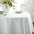 thumbnail image 2 of Martha Stewart Honeycomb Modern Farmhouse Fabric Tablecloth, White, 70" Round, 2 of 5
