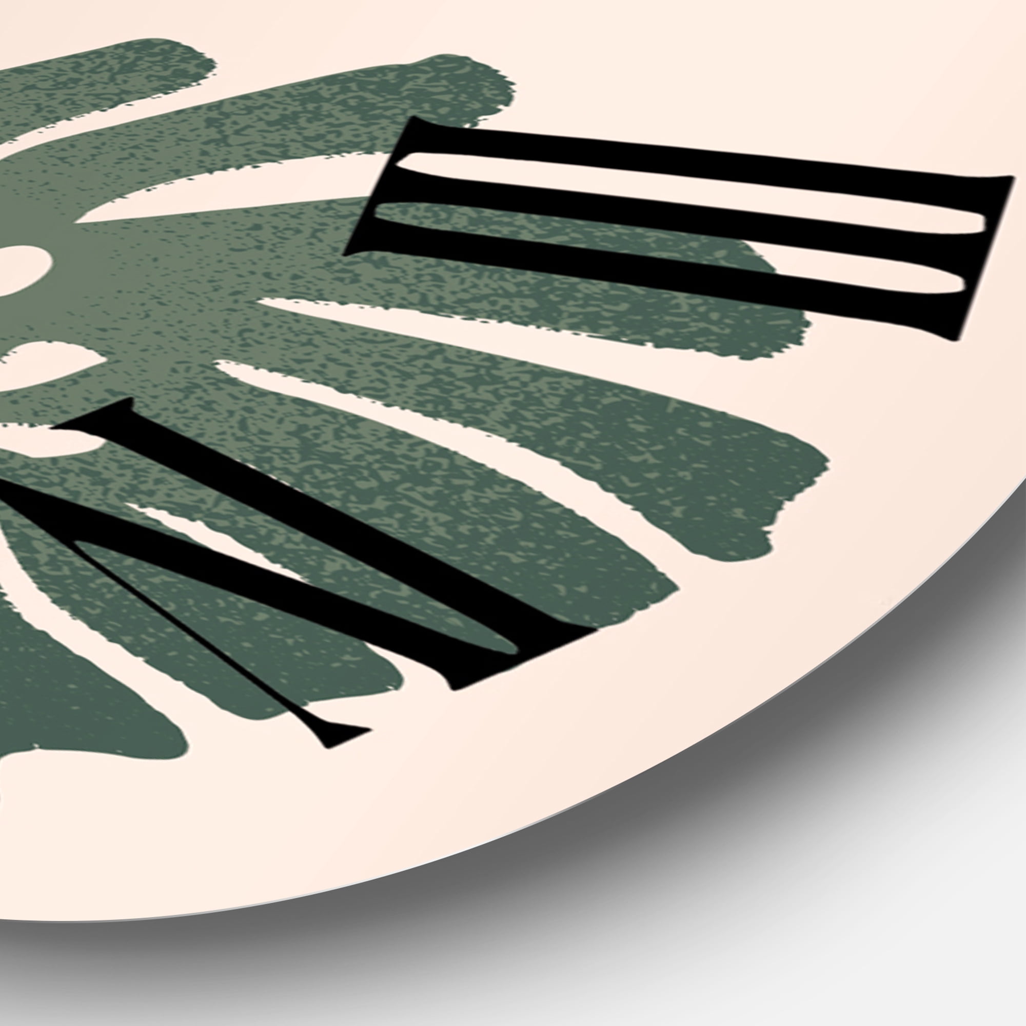 Designart 'Moon & Sun Shapes In Retro Green & Terracotta Tone' Modern Wall Clock