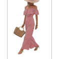 thumbnail image 2 of Plisados A Rayas para Mujer, Elegantes, de Verano, con Tirantes y Pantalones de Pierna , . Vino Tinto L, 2 of 7