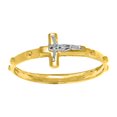 thumbnail image 1 of Precious Stars 14K Yellow Gold Religious Crucifix Studded Wedding Band, 1 of 6