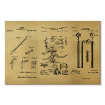 Elephant Stock Dental Clinic Tools Wall Art - Horizontal Canvas Wall Art - Living Room Wall Decor - Patent Canvas - Black And Green Decor - 48" x 32"