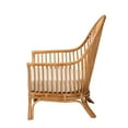 thumbnail image 4 of Bali and Pari Lisabon Bohemian Natural Rattan Fabric Polyurethane Foam Chevron Removable Cushions Armchair, Light Honey, 4 of 10